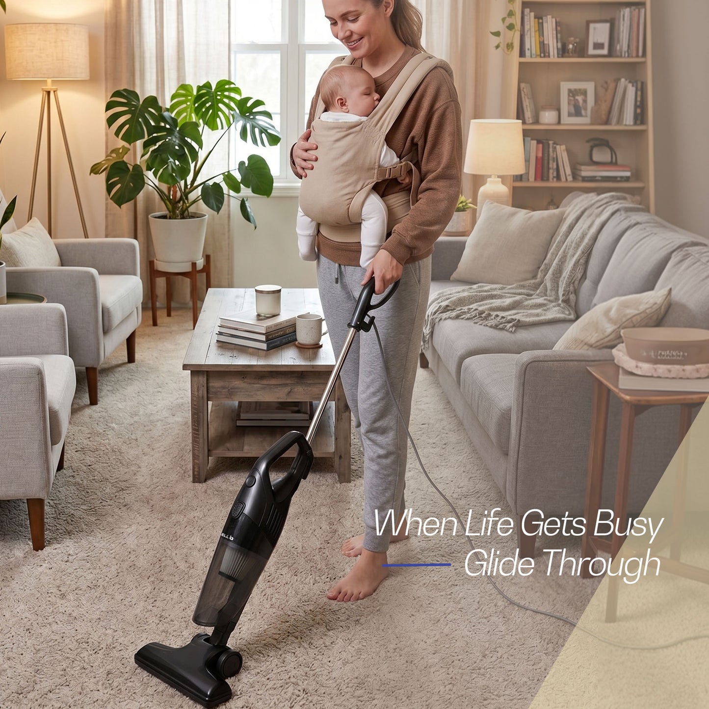 iBELL TURBOSTICK650 Stick Vacuum Cleaner | 600W | 20kPa | HEPA Filter | Bagless Design | Ideal for Floors, Curtains, Carpets, Sofa | black