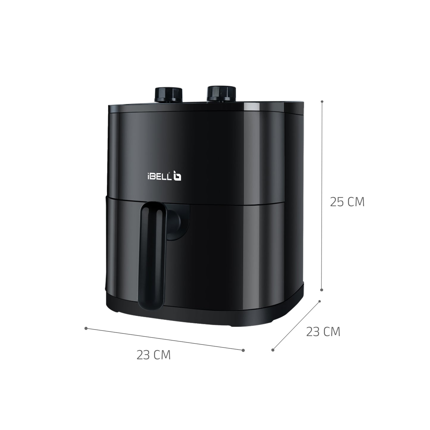 iBELL AEROFRY422M Air Fryer 4.2 Litre - 1500W, Multiple Cooking Options, Dishwasher Safe, Nonstick Coating, Adjustable Time & Temperature Control (Black)