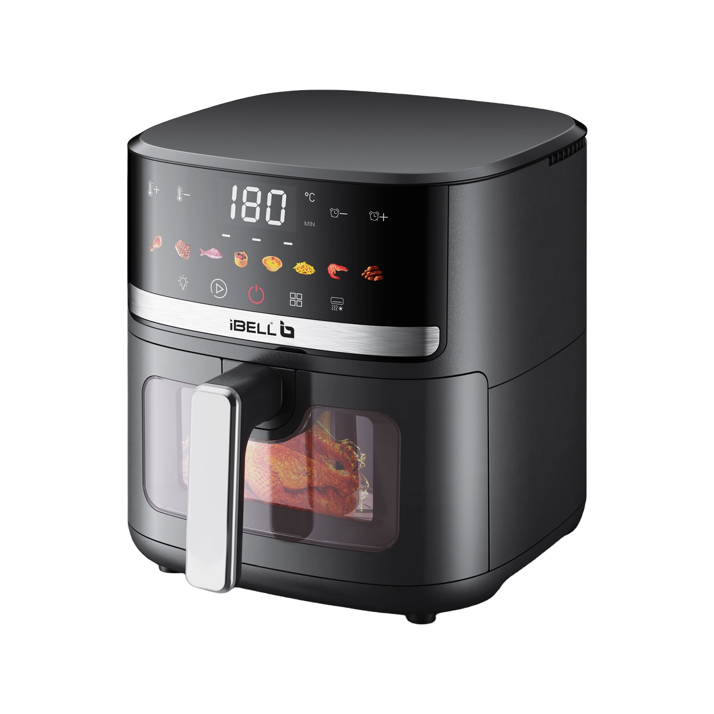 IBELL AERO FRY 550 Digital Air Fryer, 5.5 Litre Capacity, 1350W Power, Touch Control Panel, Multiple Cooking Options, Adjustable Temperature, Oil-Free Cooking, Black, 2 Year Warranty