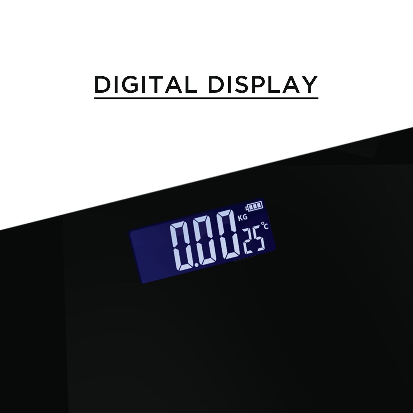 iBELL BS260M Ultra-Light Tempered Glass Backlit LCD Display Digital Personal Body Weight Weighing Scale, Bathroom Scale (180 kg)