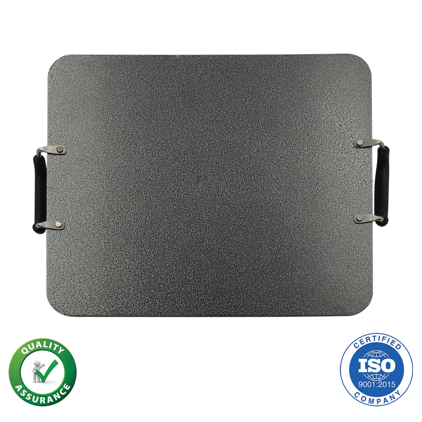 IBELL PT3833 Non Stick Tawa, Dosa Roti Chapati Pathiri Tawa, Large Rectangular Aluminium Body, 38cm x 33cm with 5mm Thickness (Black)