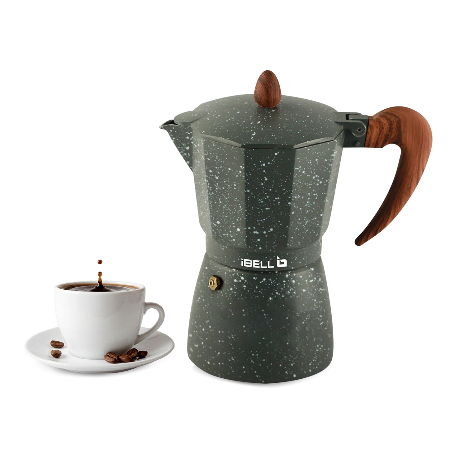 IBELL MP3370S Classic 3 Cup Moka Pot Espresso Maker/Percolator/filter Coffee Maker, Italian Espresso - Grey