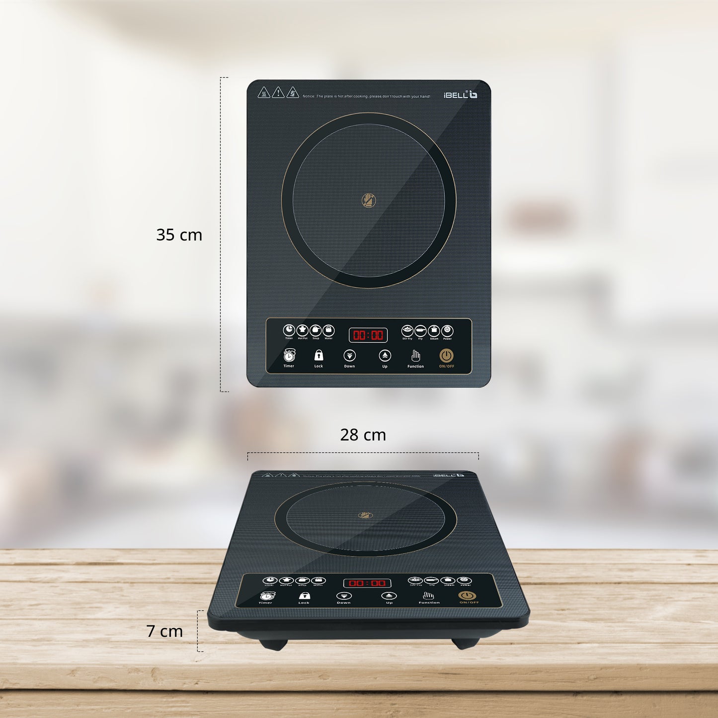 iBELL IBL CROWN 11 Induction Cooktop, 2000W, Full Touch Control,6 preset menu, Auto Shut Off and over Heat Protection,2 year warranty(Black)