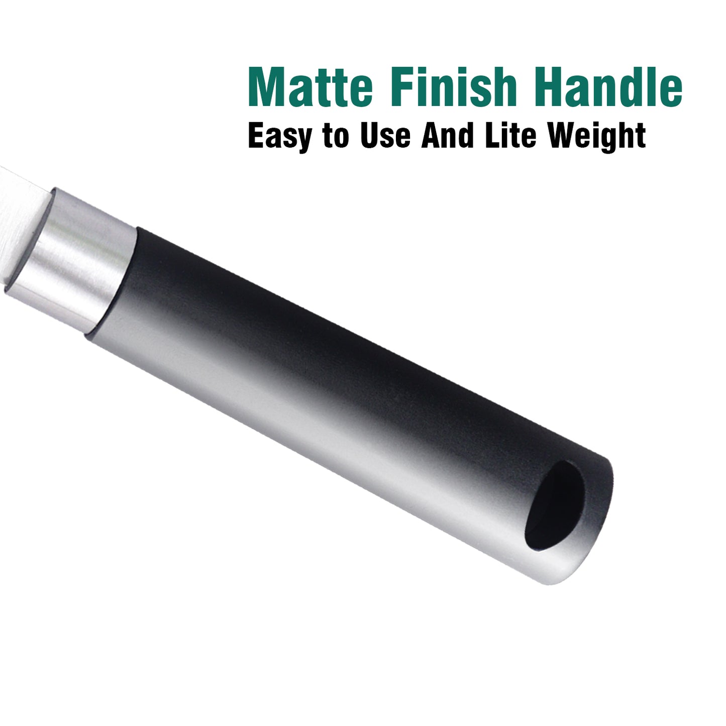 IBELL FA 23 Kitchen Knife Stainless Steel with Matte Black Handle – Precision Cutting for Vegetables Fruits and Meat (Black)