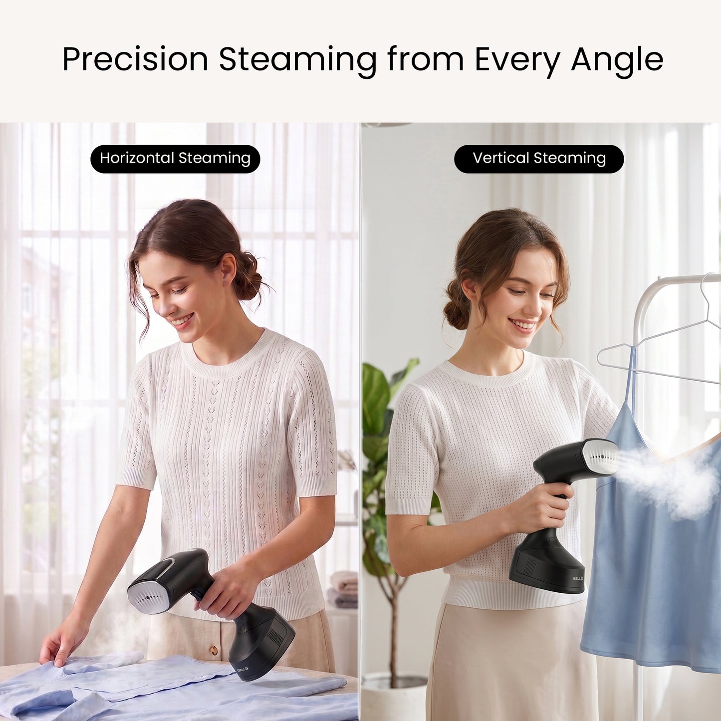 IBELL GS260MBLK Garment Steamer for Clothes, 1600W Handheld Clothes Steamer, Steam Iron Portable, 250ml Water Tank, Fast Heat up, Detachable Fabric Brush, Fast Wrinkle Removal, 2 Year Warranty
