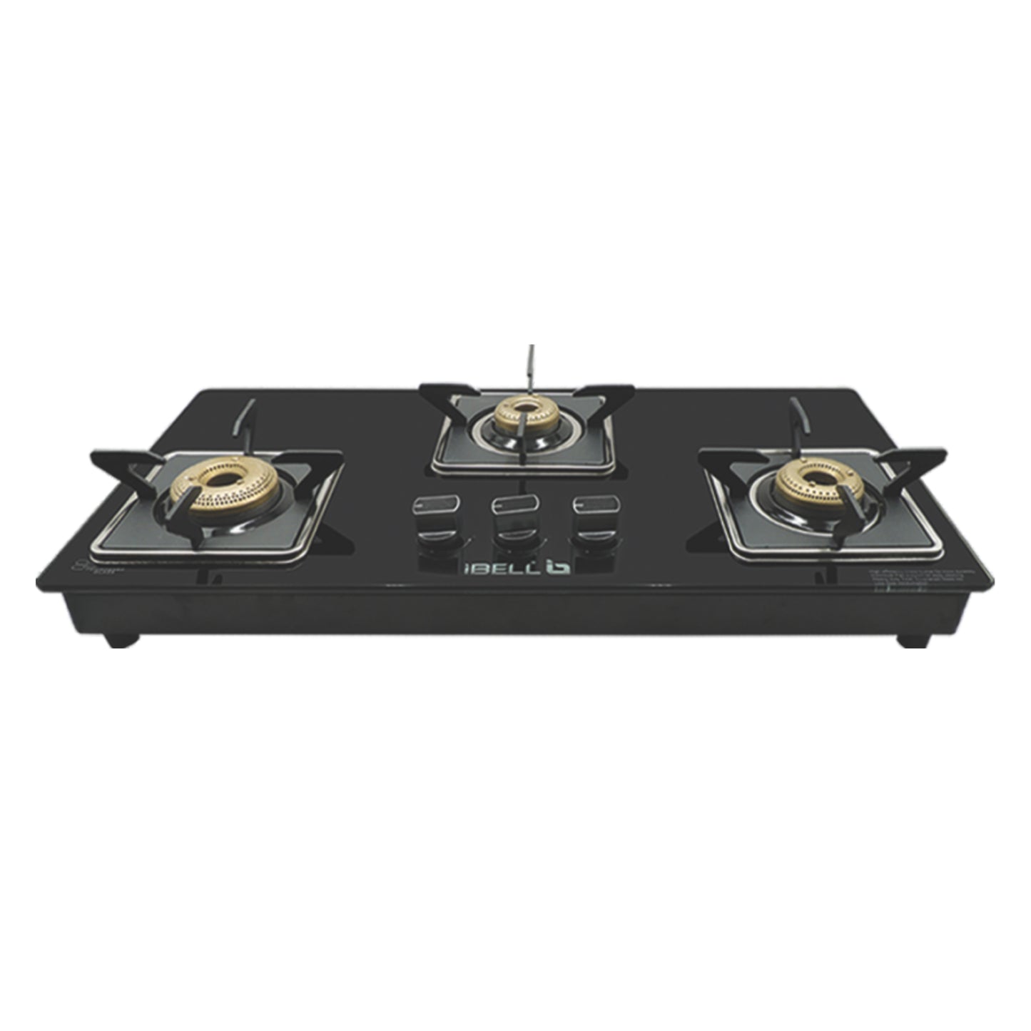 iBELL IBL AGS8413 HOB 3 Burner Gas Stove – Glass Top Top, Auto Ignition, ISI Marked, Toughened Pan Support