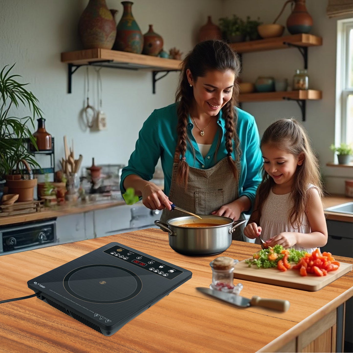 iBELL IBL CROWN 11 Induction Cooktop, 2000W, Full Touch Control,6 preset menu, Auto Shut Off and over Heat Protection,2 year warranty(Black)