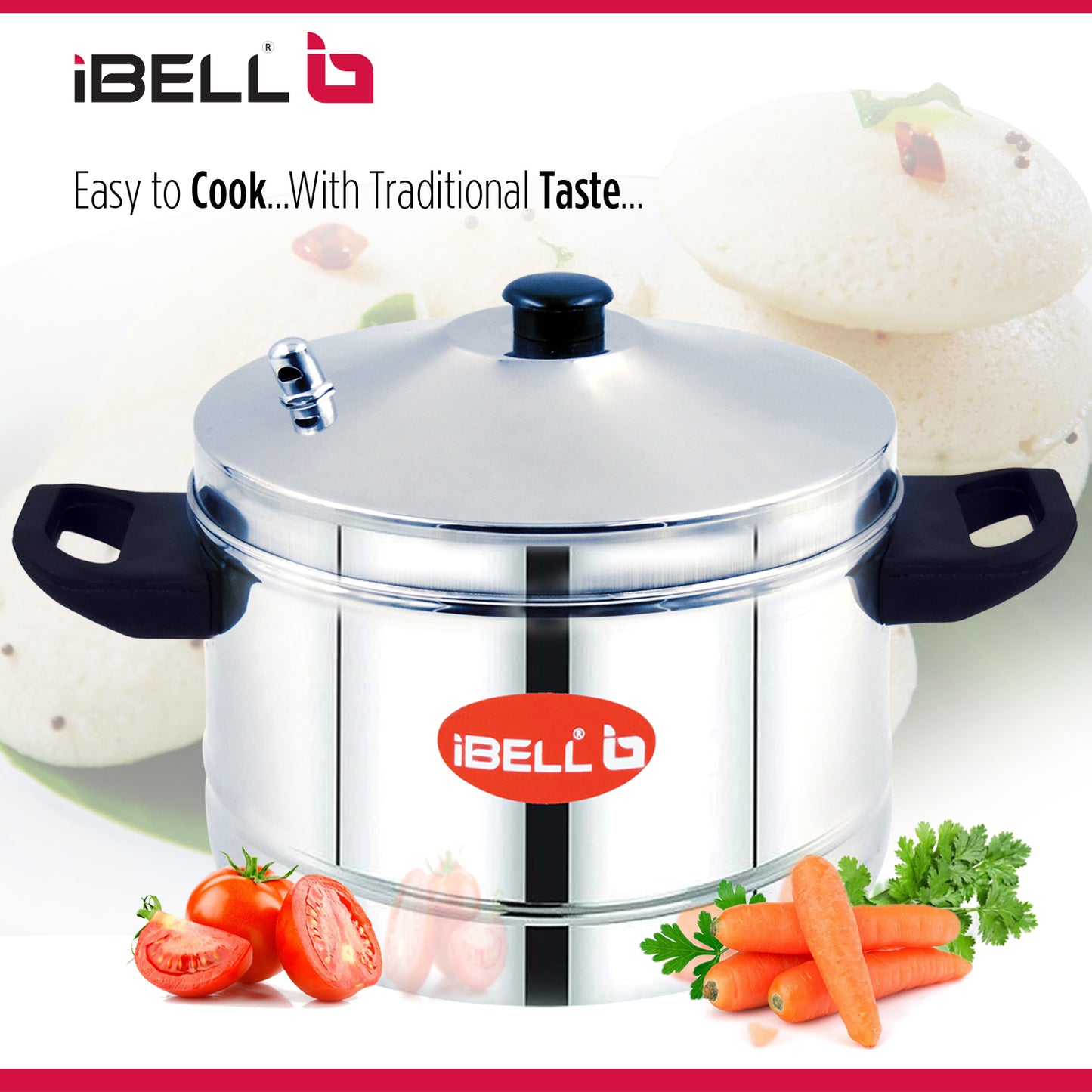 iBELL IBL6P24 Stainless Steel Induction and Gas Stove Base Idly Cooker, 6 Plates - 24 Idly, Silver
