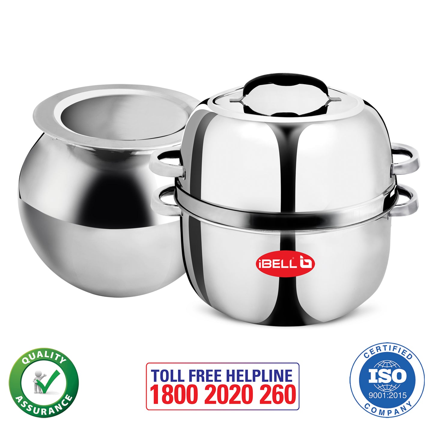 iBELL Stainless Steel Steam Pot, 1.5 Kilogram, Thermal Rice Cooker With Rubber Gasket (Induction Based Pot) Silver