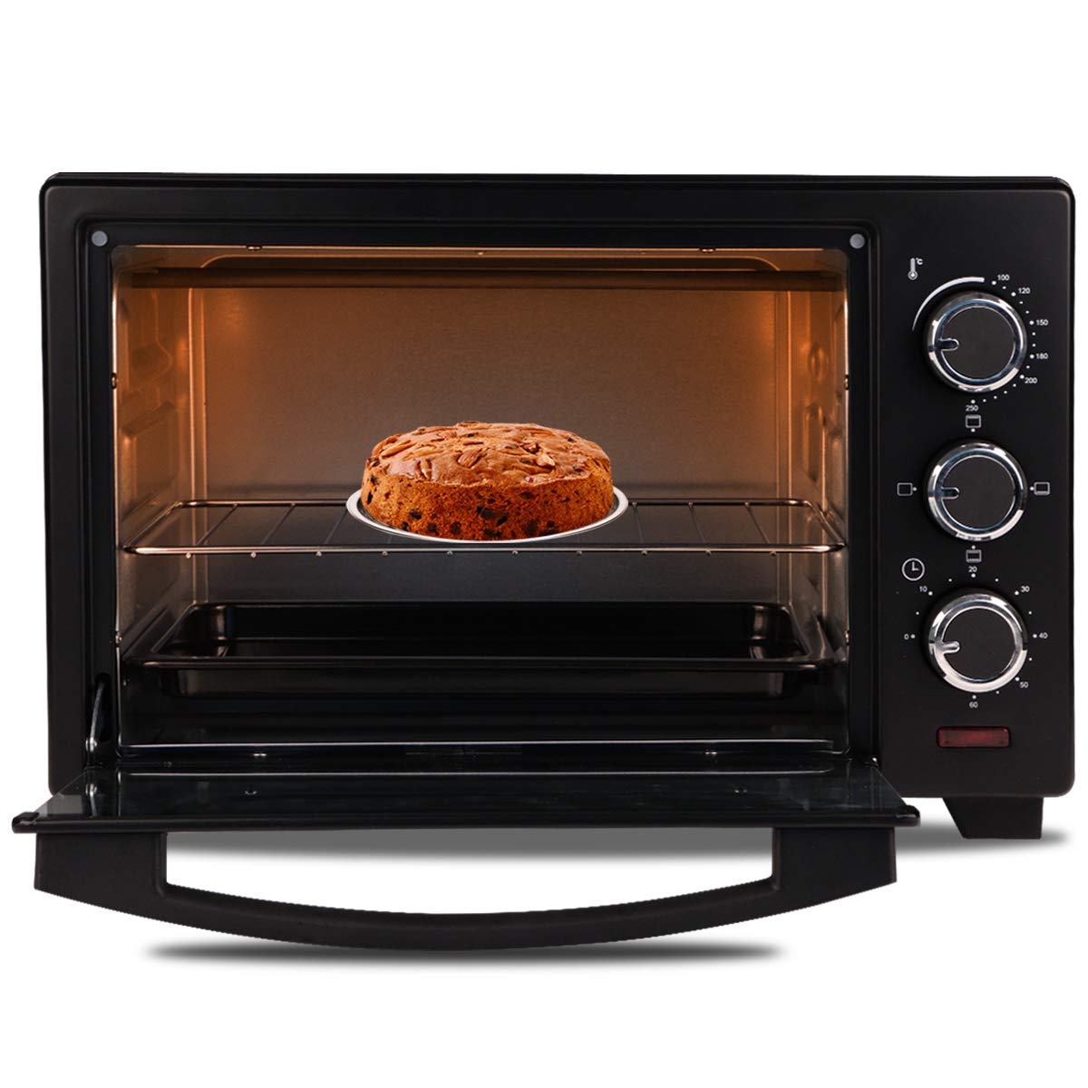 iBELL EO19LG | OTG 19 Litre, Oven Toaster Griller with Multi-Stage Heating Modes, Auto Off, 1500Watt | Black