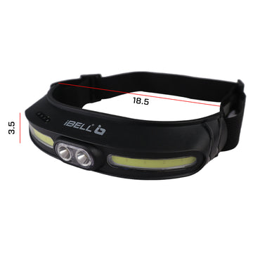 IBELL HL8245S Headlamp Torch with Headband, Rechargeable, LED with 5 Light Modes, Type C Charging, Light Weight, Super Bright & Long Range, for Cycling, Trekking, Camping (Black)
