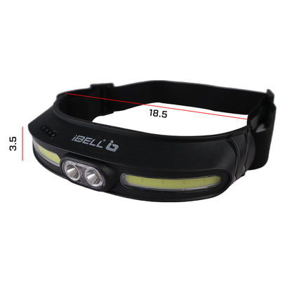 IBELL HL8245S Headlamp Torch with Headband, Rechargeable, LED with 5 Light Modes, Type C Charging, Light Weight, Super Bright & Long Range, for Cycling, Trekking, Camping (Black)
