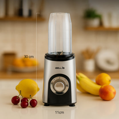 iBELL Juicer Mixer Grinder For Home, Smoothie Maker, 600W,2 Blades 3 Modes, 5 Multi-Purpose Jars, 100% Copper Motor, 24,000 RPM, Nutri Blender With Stainless Steel Blades (Silver)