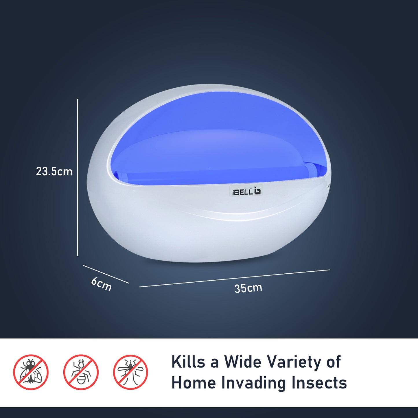 iBELL P200IK LED Fly Catcher & Insect Killer Machine with Sticky Trap, 20W, No Side Effects, Compact and Stylish Design for Home, Office and Restaurant (White)