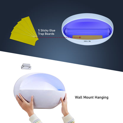 iBELL P200IK LED Fly Catcher & Insect Killer Machine with Sticky Trap, 20W, No Side Effects, Compact and Stylish Design for Home, Office and Restaurant (White)