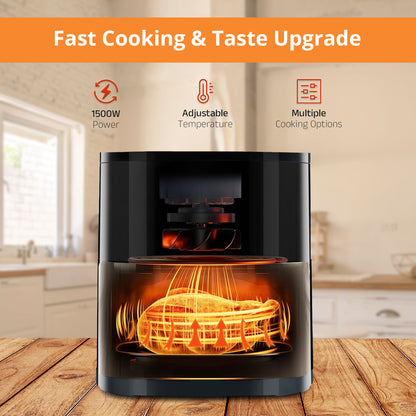 iBELL AEROFRY420DM Air Fryer 4.2 Litre - 1500W with Multiple Cooking Options, Dishwasher Safe, Non-stick Coating & Adjustable Temperature Control (Black)