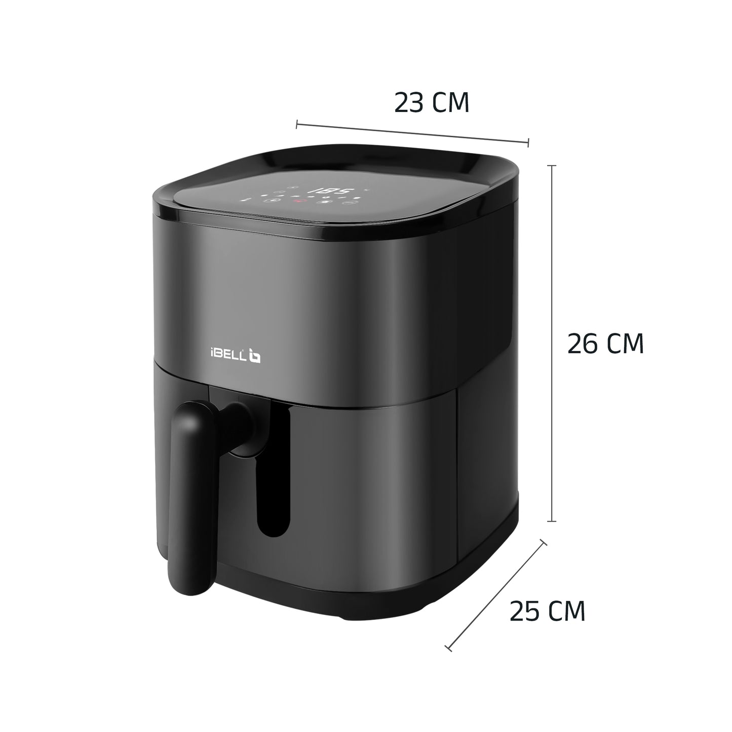 iBELL AEROFRY420DM Air Fryer 4.2 Litre - 1500W with Multiple Cooking Options, Dishwasher Safe, Non-stick Coating & Adjustable Temperature Control (Black)