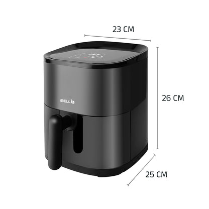 iBELL AEROFRY420DM Air Fryer 4.2 Litre - 1500W with Multiple Cooking Options, Dishwasher Safe, Non-stick Coating & Adjustable Temperature Control (Black)