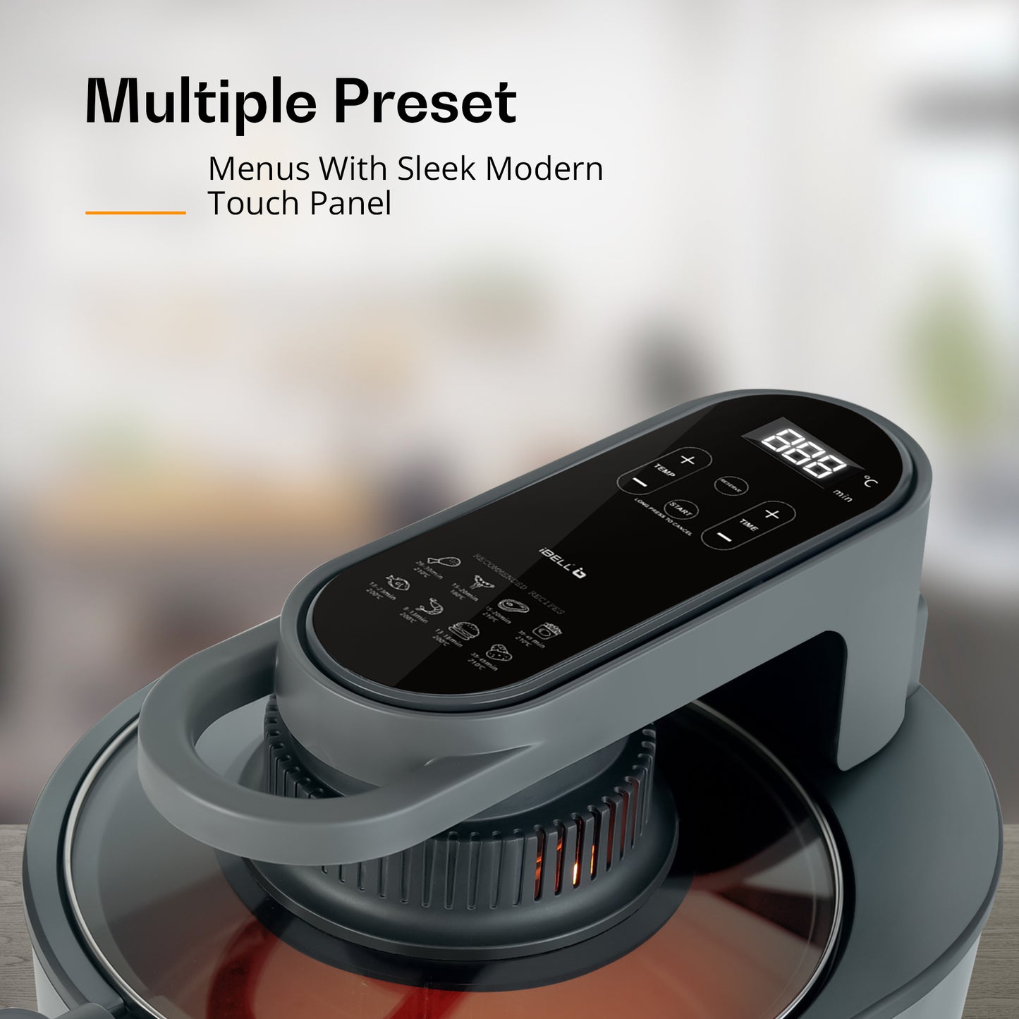 IBELL Airfryer All-in-One Air Fryer |80% less Oil Consumption|5L Capacity |1600 Watts Power|Airfry,Oven, Toast, Grill|See Through Lid|Advance Digital Display|360° Even Heat Distribution|Black