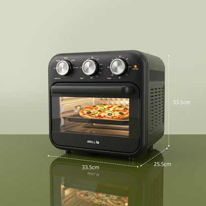 IBELL AEROWAVE16G  Air Fryer+Oven 16L | 1800W | 360° Hot Air Circulation | Air Fry, Bake, Grill, Roast, Rotisserie & Dehydrate | 5 Smart Preset Modes | Adjustable Temperature & Timer | Black