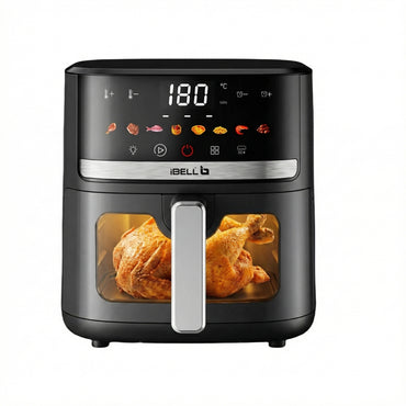 IBELL AERO FRY 550 Digital Air Fryer, 5.5 Litre Capacity, 1350W Power, Touch Control Panel, Multiple Cooking Options, Adjustable Temperature, Oil-Free Cooking, Black, 2 Year Warranty