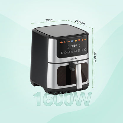 IBELL AEROFry 650 Digital Air Fryer 6.5L, 1600W | Touch Control, 8 Presets, Oil-Free Cooking (Black)