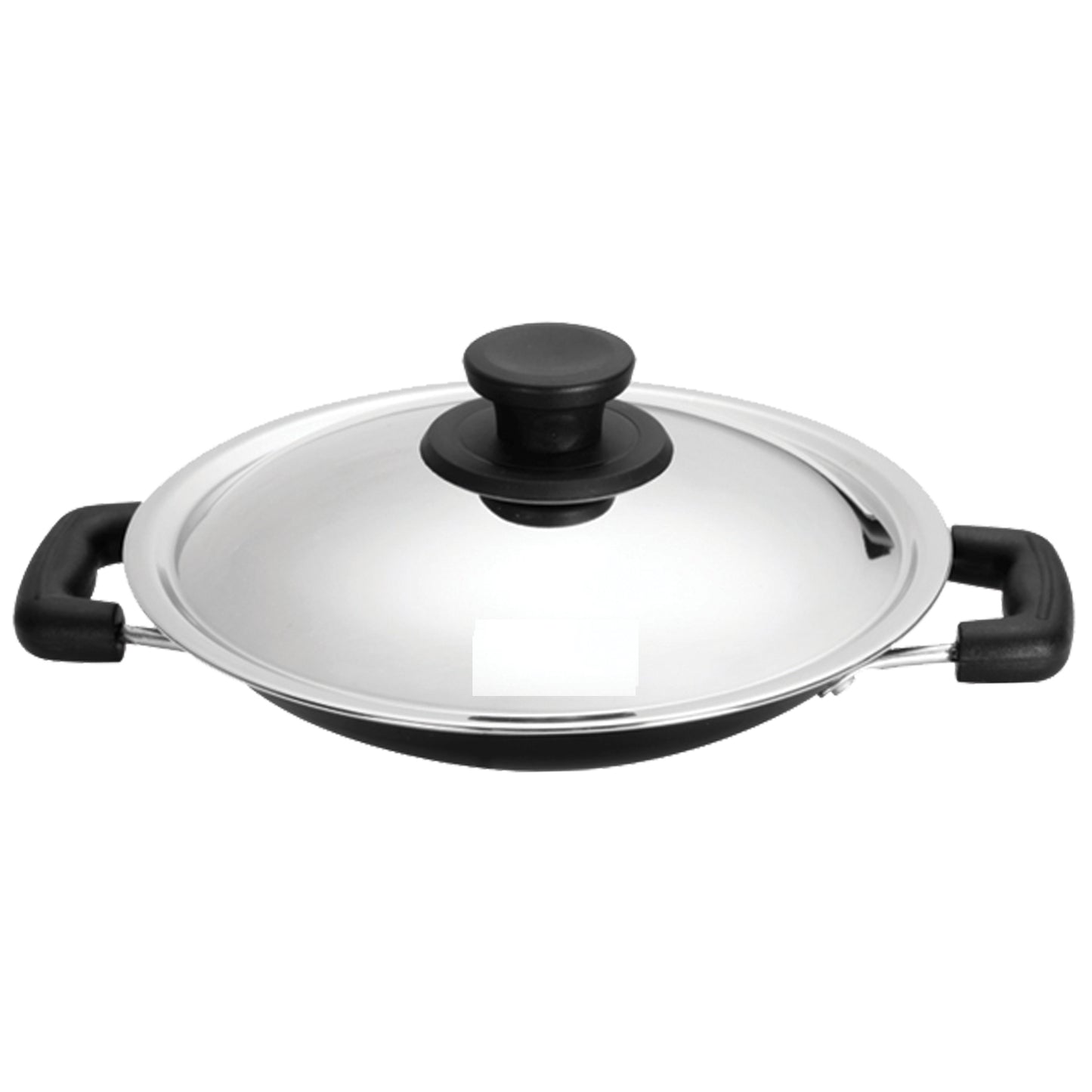 IBELL Premium Non-Stick Aluminium Appam Pan with Lid, Appachatty, 200mm, Silver