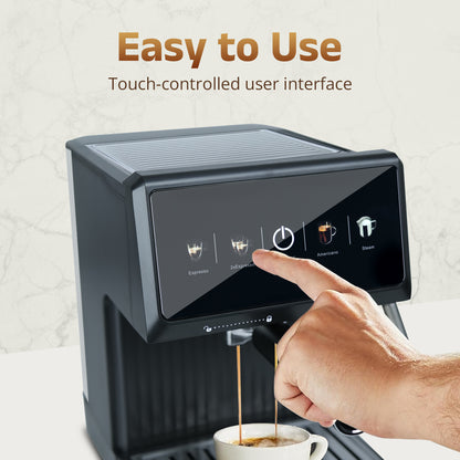 IBELL Coffee Maker Machine for Home, 20 BAR Espresso Coffee Machine, Touch Controls, Milk Frothing & Temperature Control, 1200W, For Cappuccino, Latte & Americano (BARISTAMAX200)