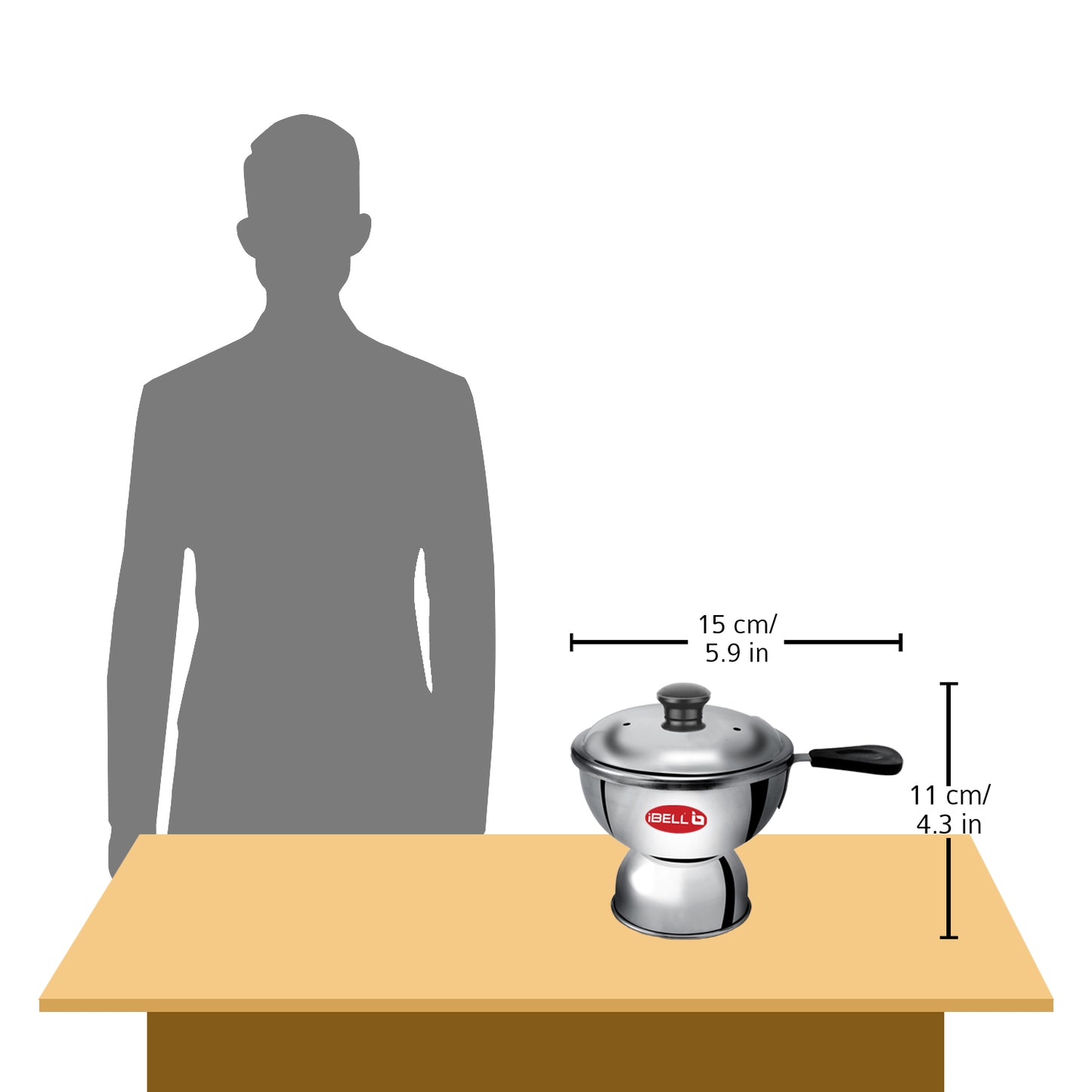 IBELL Stainless Steel Chiratta Puttu Maker Use with Pressure Cooker