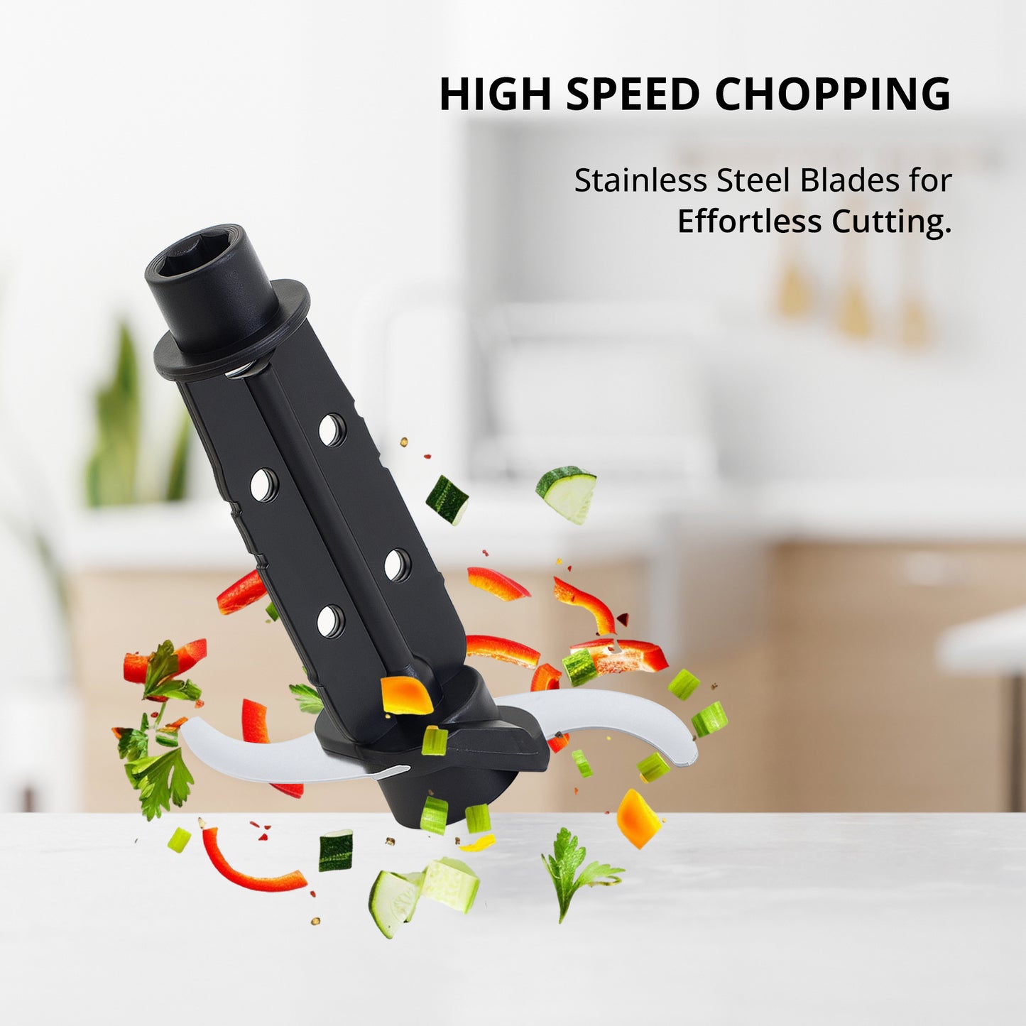 IBELL Electric Chopper - Large 840ml Transparent Bowl, 2 Speed Modes, Multi Purpose Chopper for Kitchen Use with Ice Crusher, Chop, Mince, Whisk, Dice, Puree (Black)