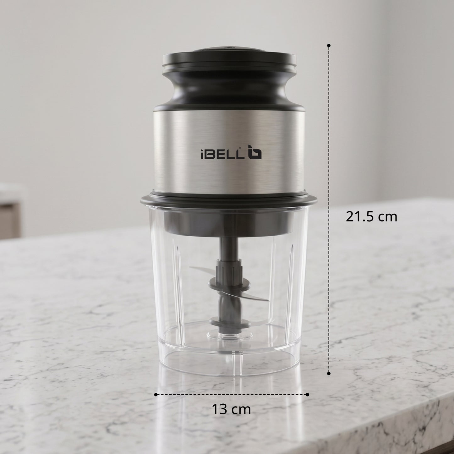 IBELL ChopMaster 350 Electric Chopper | 400W Powerful Motor | 4 Stainless Steel Blades | Food Grade Transparent Bowl | Compact Mini Food Processor for Chopping Vegetables, Fruits, Nuts & Herbs | Black
