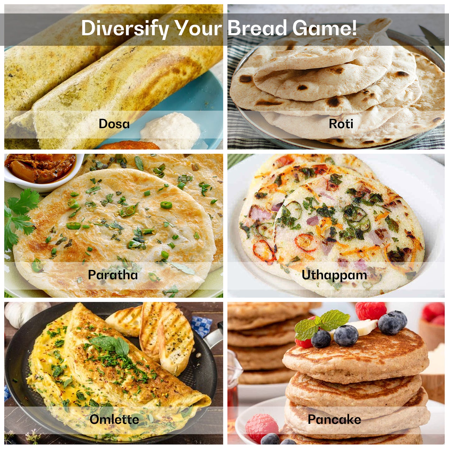 IBELL CRISP300 Dosa Maker Machine, Electric, For Dosa, Roti, Chapati, Paratha, Uthappam, Omelette, Pancake, 31cm Non-Stick Cooking Plate (Black)