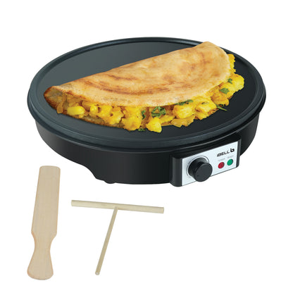 IBELL CRISP300 Dosa Maker Machine, Electric, For Dosa, Roti, Chapati, Paratha, Uthappam, Omelette, Pancake, 31cm Non-Stick Cooking Plate (Black)