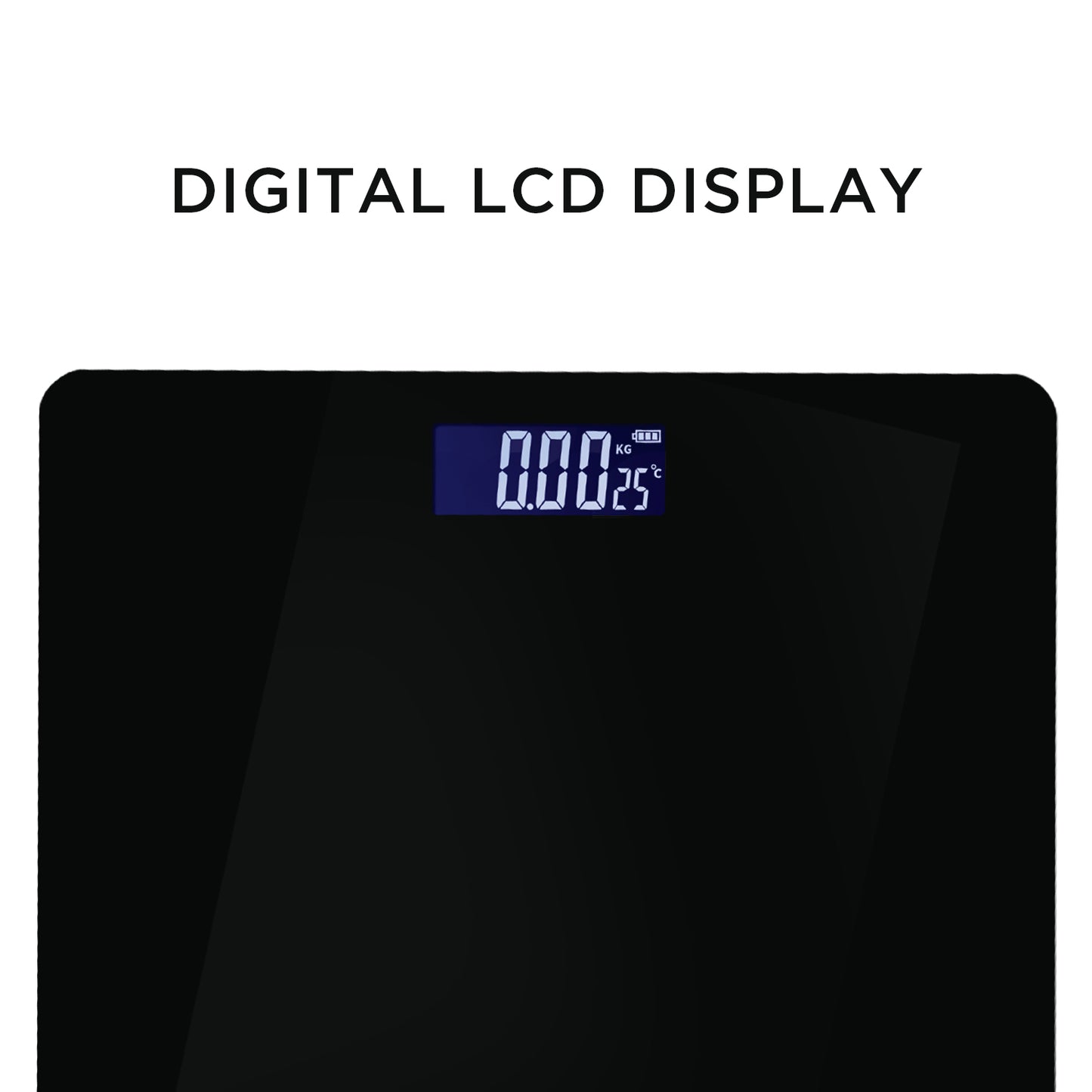 CASTOR iBELL BS026M Digital Weighing Scale for Body Weight – Tempered Glass, LCD Display, Auto Power On, Bathroom Scale up to 180 kg (Black)