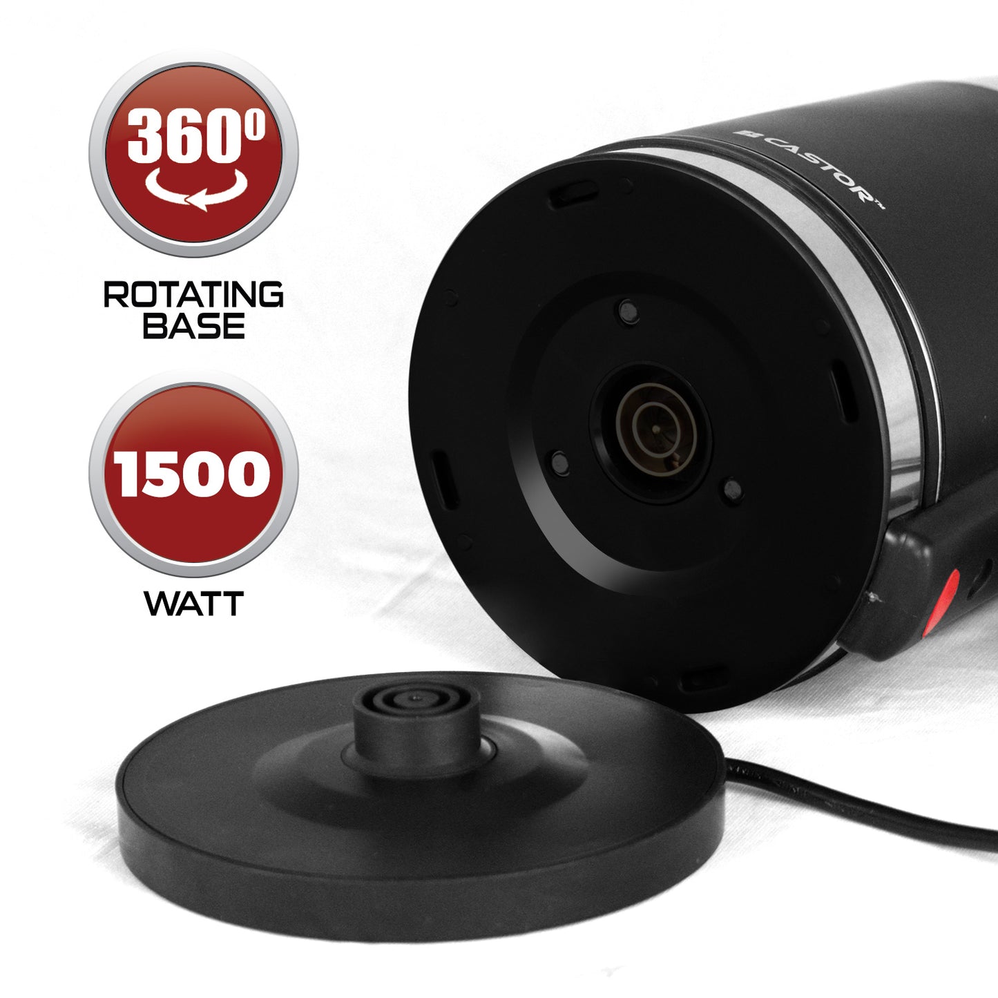 iBELL Castor Ek017L Premium Electric Kettle, 1.7 Litre, Stainless Steel With Plastic Insulation,1500W Auto Cut-Off, Silver With Black, 1.7 Liter, 1500 Watt