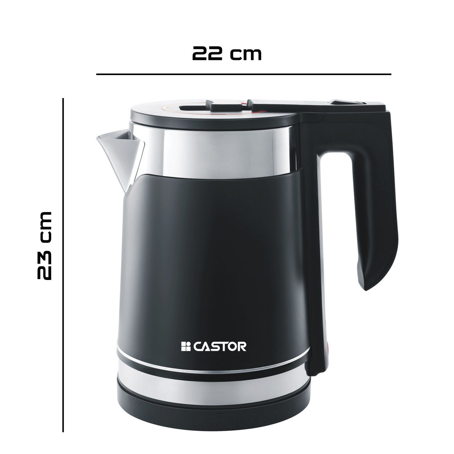 iBELL Castor Ek017L Premium Electric Kettle, 1.7 Litre, Stainless Steel With Plastic Insulation,1500W Auto Cut-Off, Silver With Black, 1.7 Liter, 1500 Watt