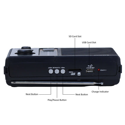 iBELL CTFM100U Portable FM Radio, with USB, SD Card, MP3 Player & Dynamic Speaker 4 Band (Black)