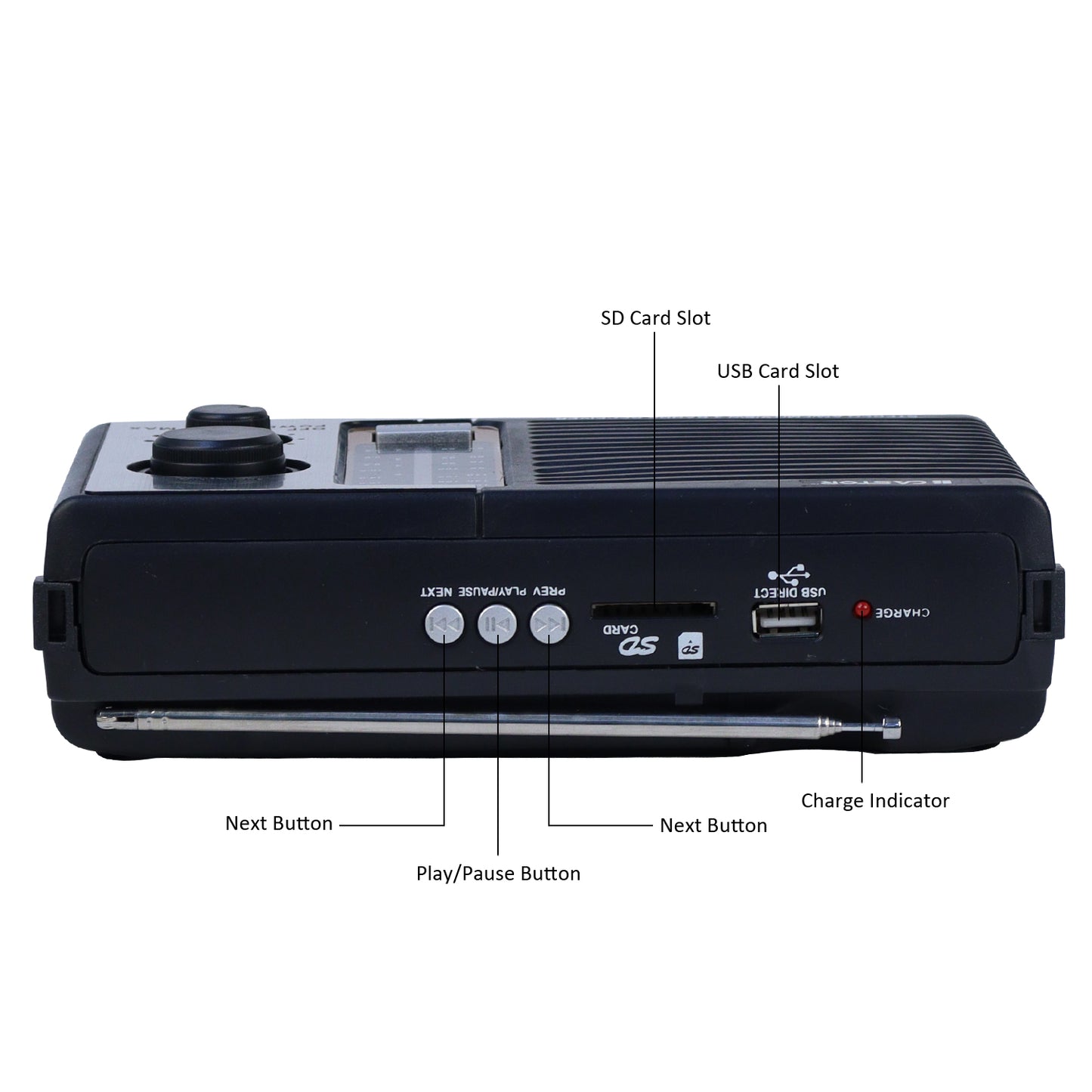 iBELL CTFM100U Portable FM Radio, with USB, SD Card, MP3 Player & Dynamic Speaker 4 Band (Black)