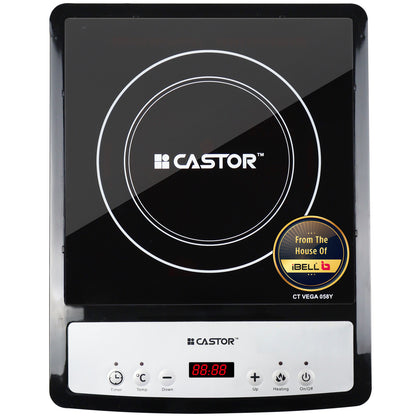 iBELL Castor VEGA Induction Cooktop 2000W, Auto Shut Off and Over Heat Protection, 2yr Warranty (Black)