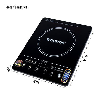 IBELL Castor DIVA Induction Cooktop 2000W, Touch Control, Auto Shut Off and Over Heat Protection, 2yr Warranty (Black)
