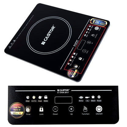 IBELL Castor DIVA Induction Cooktop 2000W, Touch Control, Auto Shut Off and Over Heat Protection, 2yr Warranty (Black)