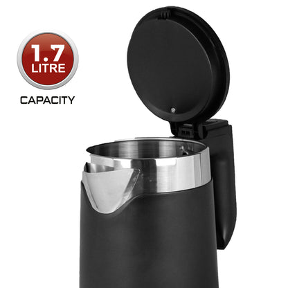 iBELL Castor Ek017L Premium Electric Kettle, 1.7 Litre, Stainless Steel With Plastic Insulation,1500W Auto Cut-Off, Silver With Black, 1.7 Liter, 1500 Watt