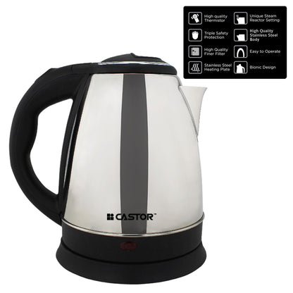 iBELL Electric Kettle 1500W Stainless Steel Body with Safety Lock Lid, Automatic Shut-Off, Heat Resistant Handle & Lid, 2-Year Warranty (1.8 Ltr)