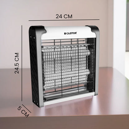 CASTOR M02IK Insect Catcher Machine, Portable LED Lamp, Compact Fly Trap for Home, Electric Insect Killer Indoor & Outdoor (Silver)