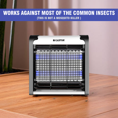 CASTOR M02IK Insect Catcher Machine, Portable LED Lamp, Compact Fly Trap for Home, Electric Insect Killer Indoor & Outdoor (Silver)