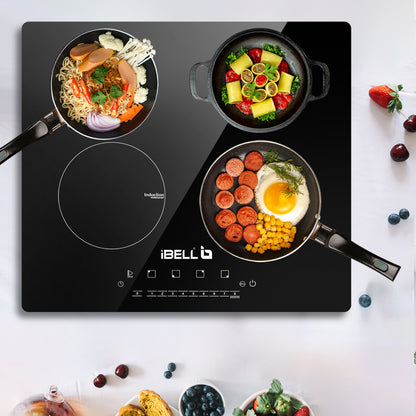 iBELL EMINENCE04, 7200W, Induction Hob – High-Performance Electric Cooktop with Boost Mode, 9 Adjustable Power Levels, Touch Panel, and Toughened Glass Surface.
