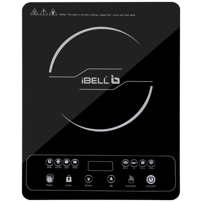 iBELL 20 YO Induction Cooktop 2000W with Full Touch Control, Auto Shut Off and over Heat Protection Black