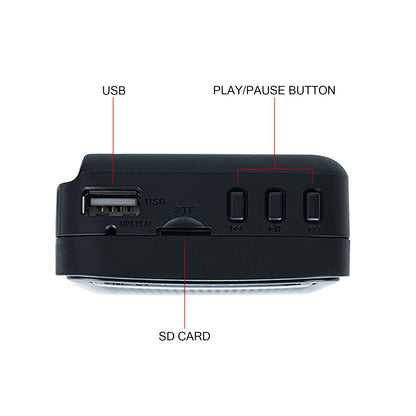 iBELL FM720BT Portable Pocket FM Radio with Bluetooth Speaker, USB/SD MP3 Player, Rechargeable with Type C Port, 2 Band (Black)