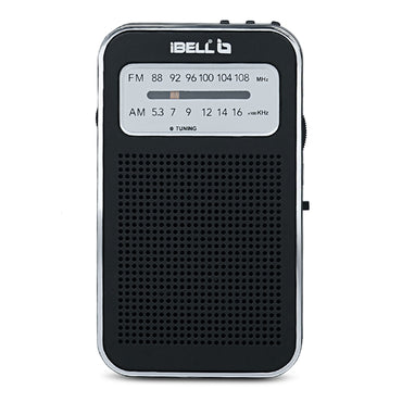 iBELL FM720BT Portable Pocket FM Radio with Bluetooth Speaker, USB/SD MP3 Player, Rechargeable with Type C Port, 2 Band (Black)