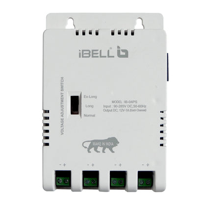 iBELL CP404 4 Channel SMPS for CCTV Output, Power Supply Adapter for up to 4 CCTV Cameras, White (Pack of 1)